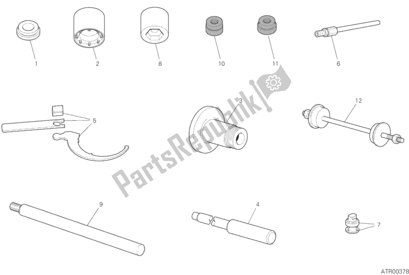 Todas as partes de Ferramentas De Serviço De Oficina (quadro) do Ducati Superbike Panigale V4 S USA 1100 2019